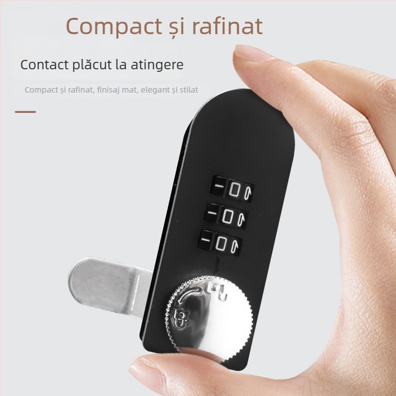 Încuietoare mecanică cu combinație rotativă pentru sertare și dulapuri | Distanța între tijă 14 mm | Material: aliaj de zinc și plastic