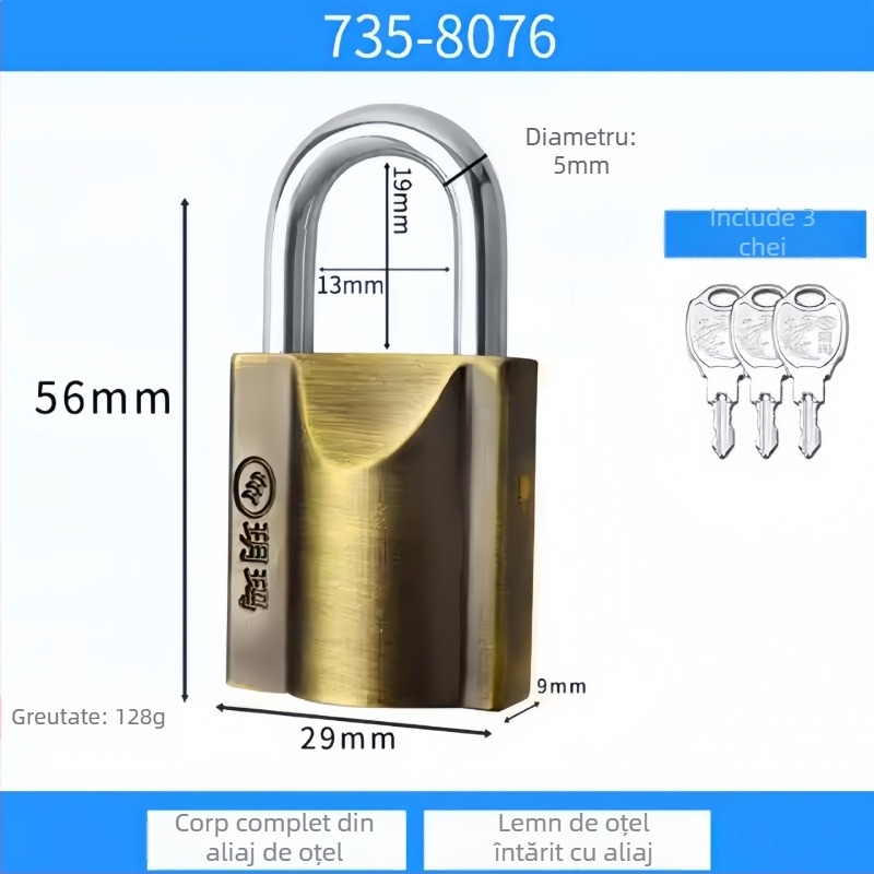 Încuietoare Yuema pentru dulap – Model 8076 – Oțel aliat – Pentru uz casnic