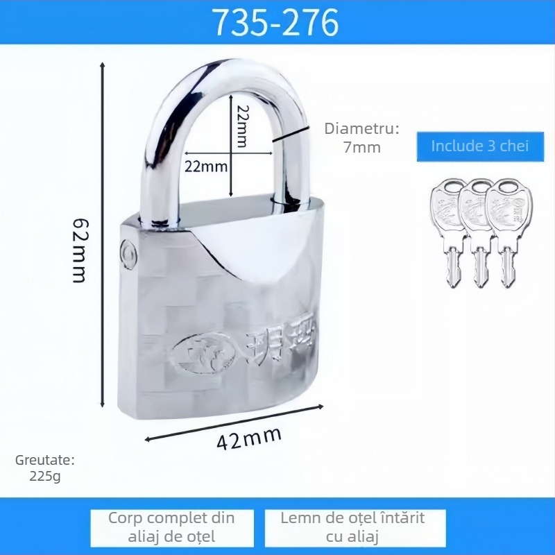 Încuietoare Yuema pentru dulap – Model 8076 – Oțel aliat – Pentru uz casnic