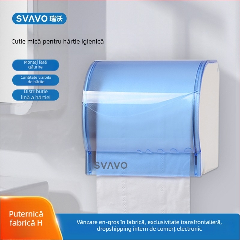 Cutie de perete pentru role de hârtie igienică din ABS, formă ovală, impermeabilă, model V-7401