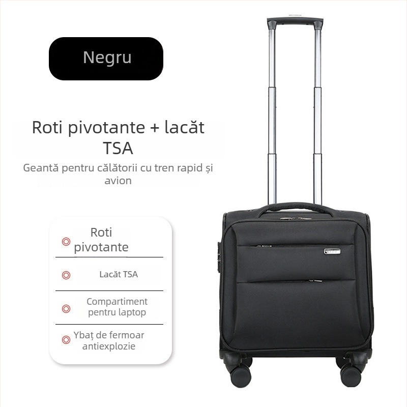 Geantă mini pentru călătorii cu roți universale, țesătură Oxford, impermeabilă și anti-furt, deschidere cu fermoar, lacăt cu parolă obișnuită