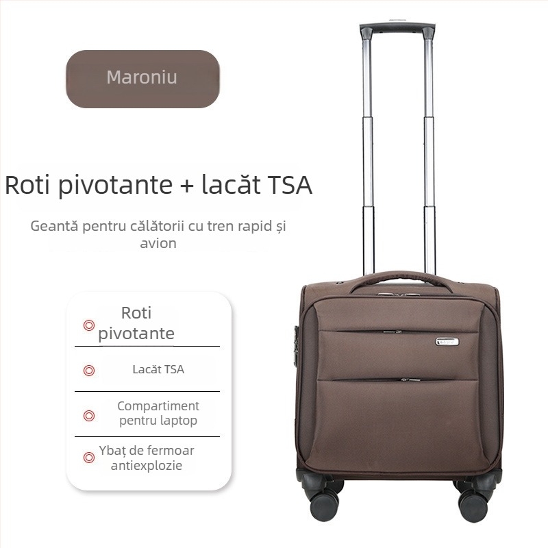 Geantă mini pentru călătorii cu roți universale, țesătură Oxford, impermeabilă și anti-furt, deschidere cu fermoar, lacăt cu parolă obișnuită
