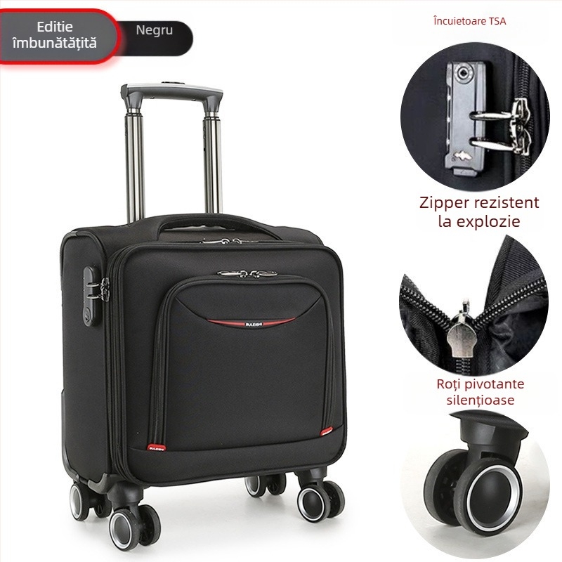 Geantă mini pentru călătorii cu roți universale, țesătură Oxford, impermeabilă și anti-furt, deschidere cu fermoar, lacăt cu parolă obișnuită