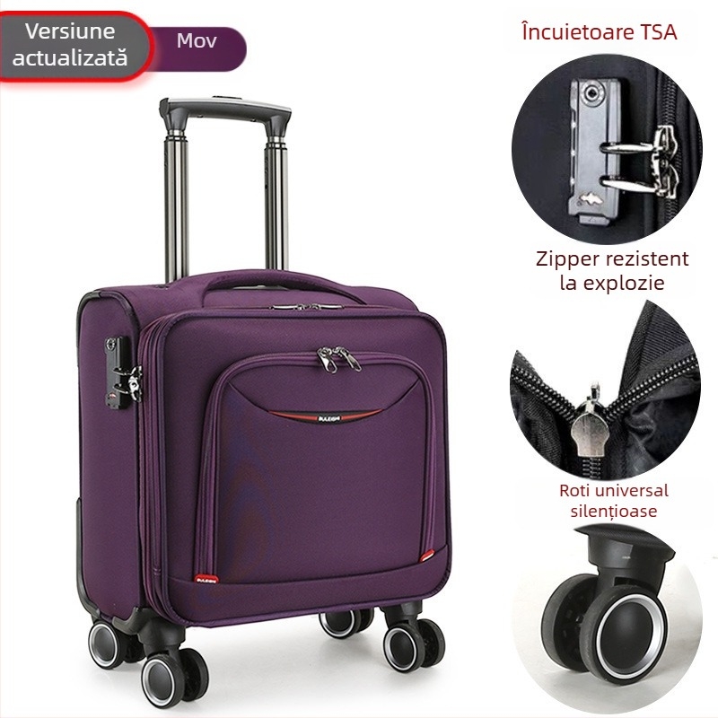 Geantă mini pentru călătorii cu roți universale, țesătură Oxford, impermeabilă și anti-furt, deschidere cu fermoar, lacăt cu parolă obișnuită