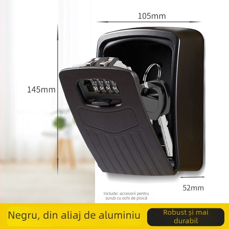 Cutie pentru chei cu parolă, aliaj de aluminiu, model G3 cu dungi, încuietoare Cat Eye, pentru uz casnic, stil modern minimalist