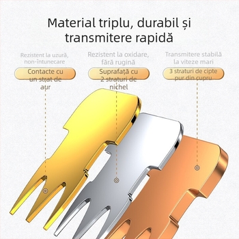 Conector de rețea Cat6 Gigabit RJ45 Crystal Head - 100 buc./cutie - Neecranat 8P8C