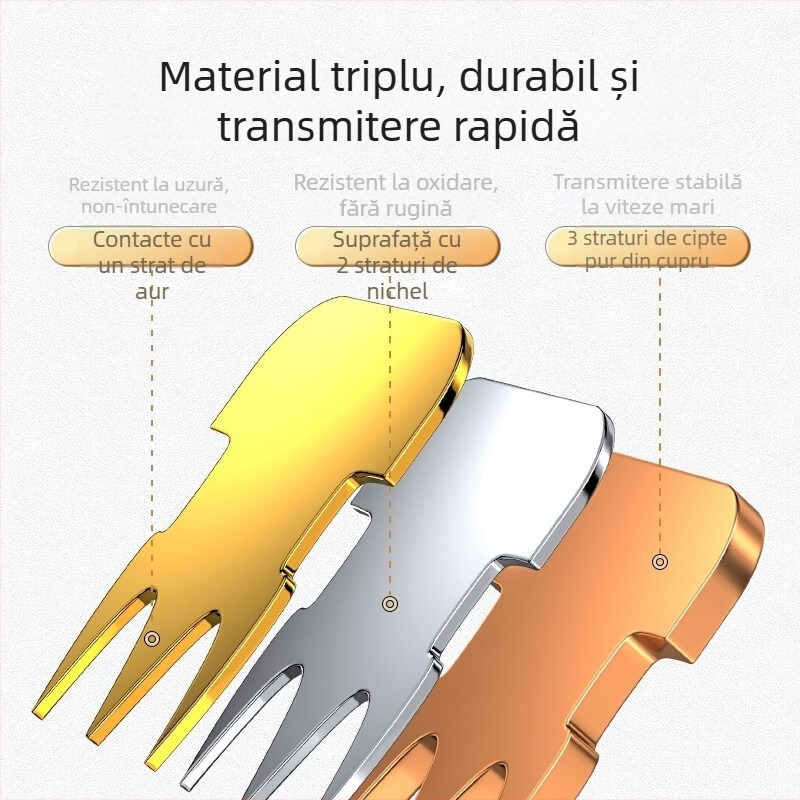 Conector de rețea Cat6 Gigabit RJ45 Crystal Head - 100 buc./cutie - Neecranat 8P8C