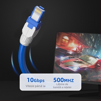 Conector RJ45 neizolant, fără unelte Cat5e/Cat6, 6A Gigabit, cap de cristal