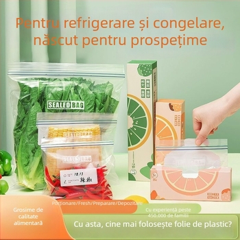 Pungi pentru prospețime cu sigilare pentru frigider, Aishangla, plastic, set 100 bucăți, sigilate, -60°C până la 100°C