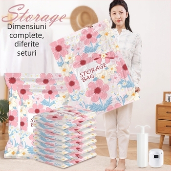 Sac vid pentru haine și pilote — Jiajiale, PET+PE, tip compresie cu pompă (fără pompă inclusă), lansat în 2023