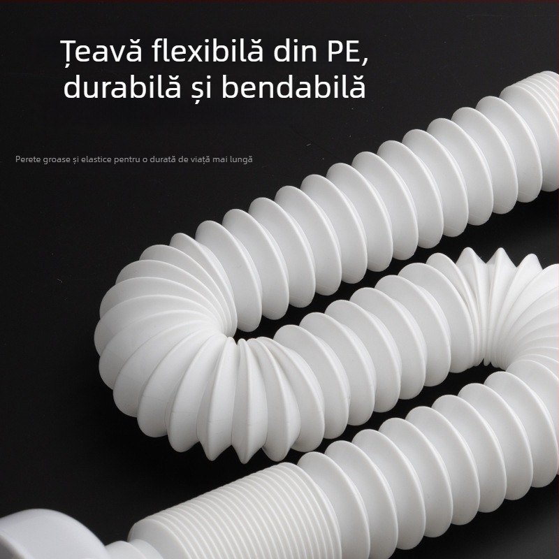 Drenaj tip flip pentru chiuveta de baie, material ABS și oțel inoxidabil, formă S, stil modern minimalist