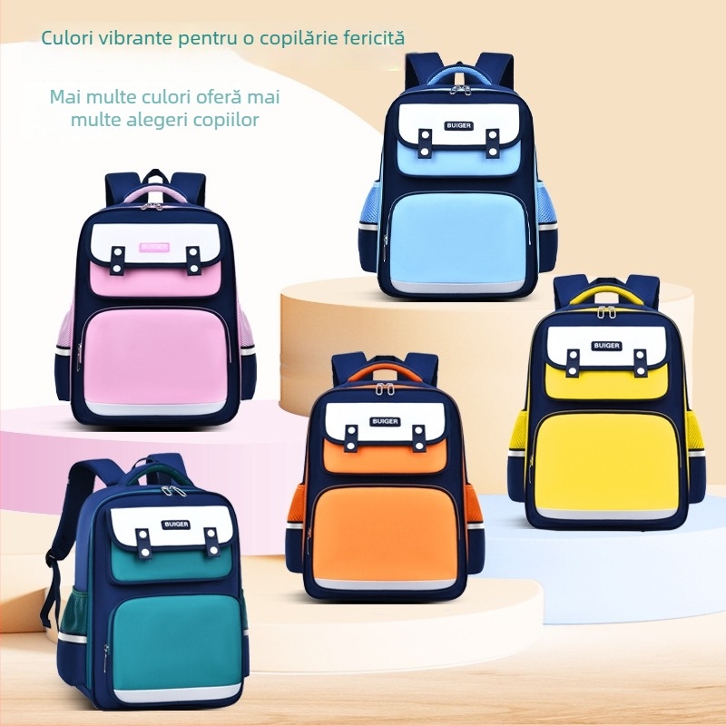 Rucsac școlar unisex pentru clasele 1–2, material Oxford, respirabil, impermeabil, ușor