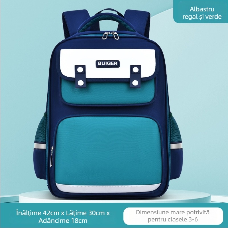 Rucsac școlar unisex pentru clasele 1–2, material Oxford, respirabil, impermeabil, ușor