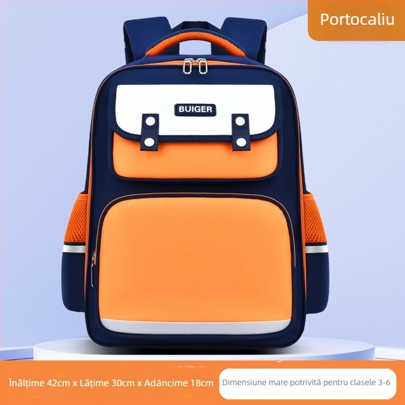 Rucsac școlar unisex pentru clasele 1–2, material Oxford, respirabil, impermeabil, ușor