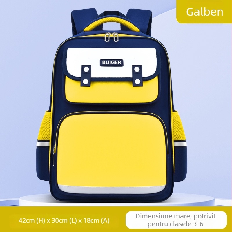 Rucsac școlar unisex pentru clasele 1–2, material Oxford, respirabil, impermeabil, ușor