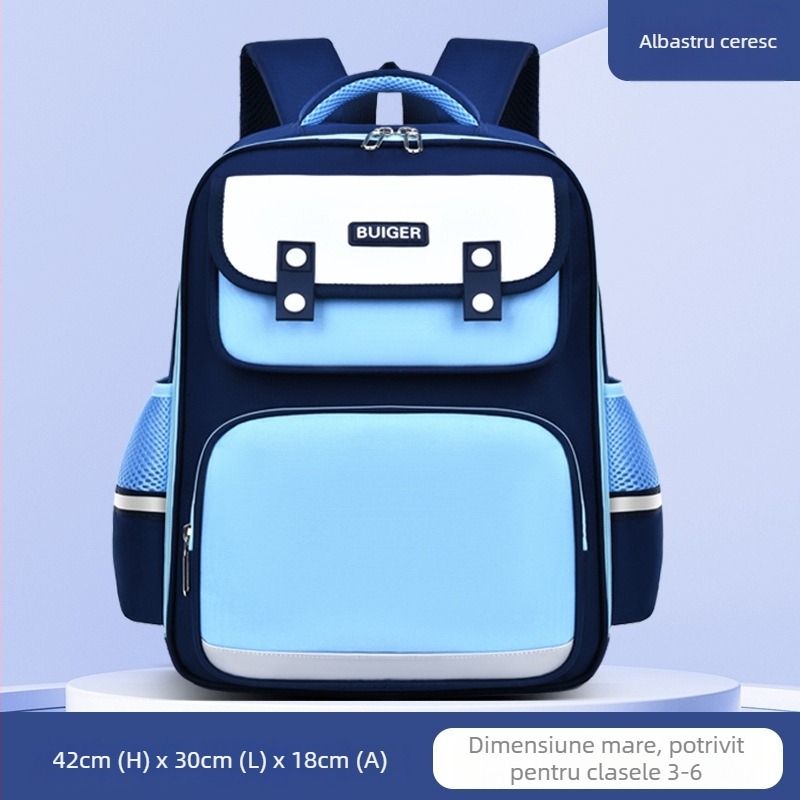 Rucsac școlar unisex pentru clasele 1–2, material Oxford, respirabil, impermeabil, ușor