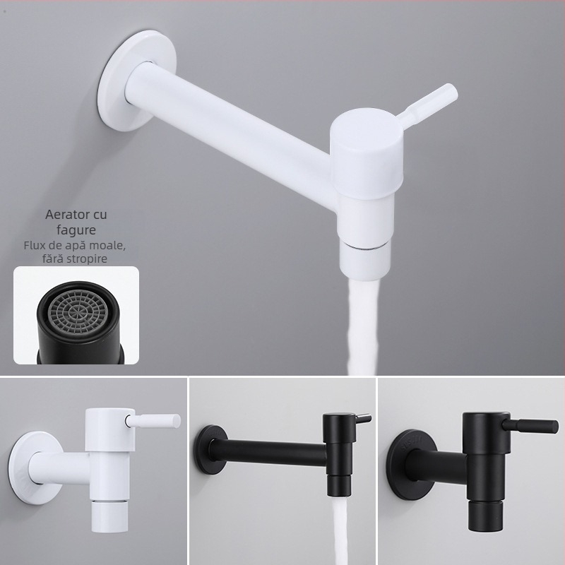 Robinet pentru mașina de spălat, din oțel inoxidabil, model h20123, monocomandă, stil modern minimalist