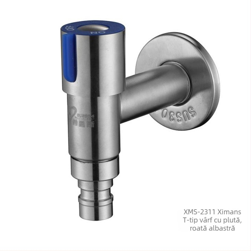 Robinet pentru mașina de spălat, oțel inoxidabil 304, montare pe perete, tip T, manetă unică, model XMS-2301