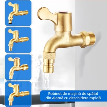Robinet pentru mașina de spălat, corp din cupru, model rece unic, montare în spirală, 2–90°C funcționare