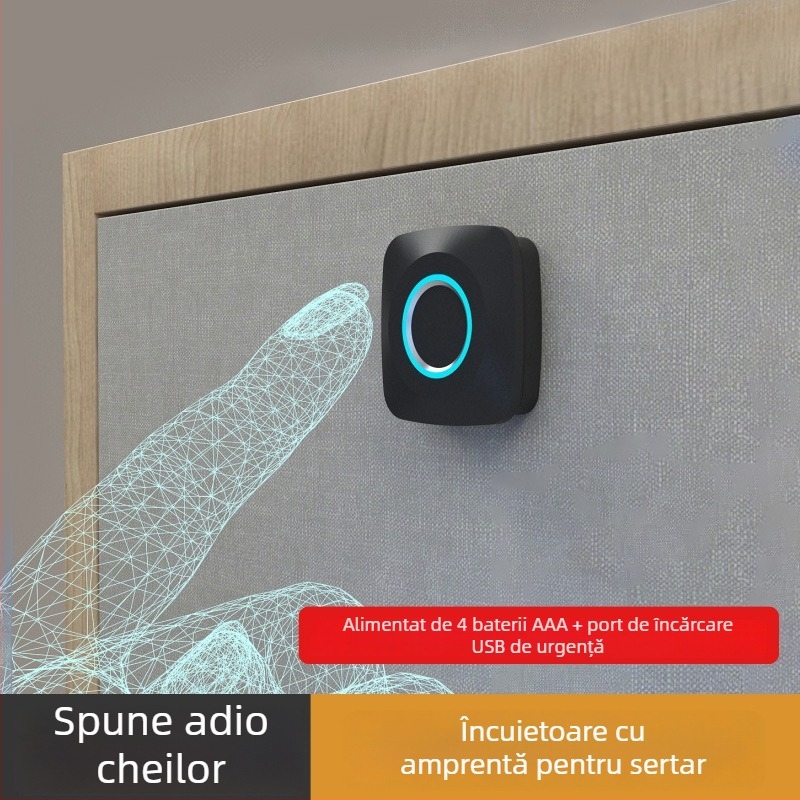 Încuietoare biometrică pentru dulapuri și sertare — 100000 deblocări, timp de scanare <3 s, rată de recunoaștere falsă <0,01%, alimentare DC, temperatură de lucru 30°C