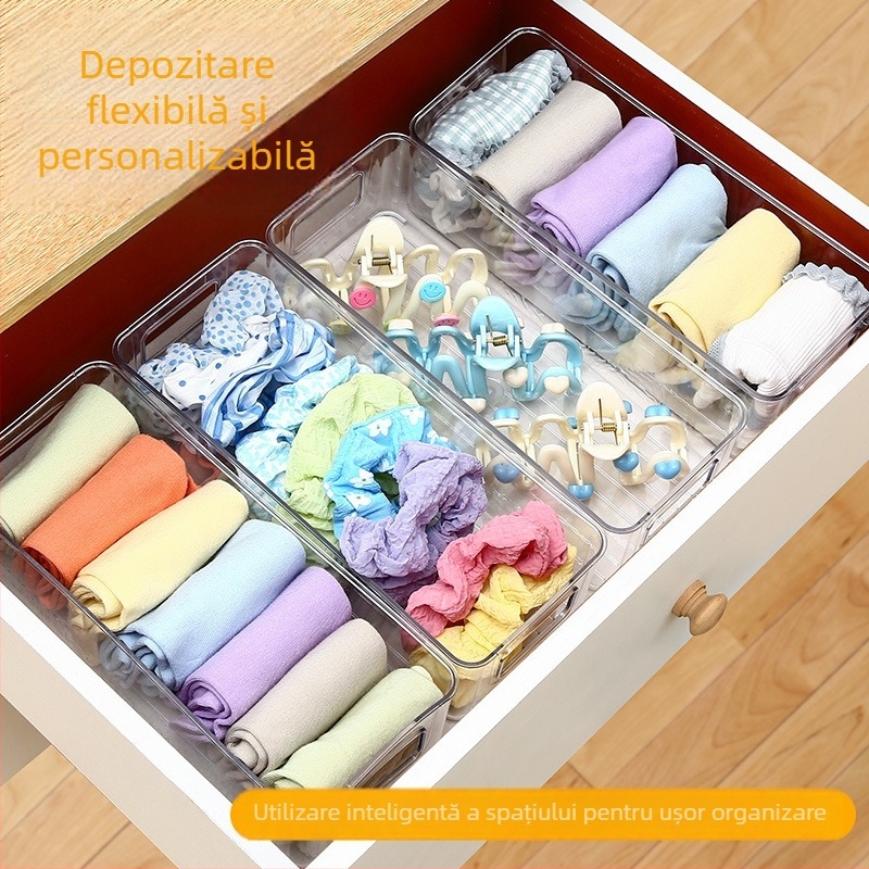 Cutie acrilică de depozitare pentru birou, model 5002, fără capac, capacitate 1 L