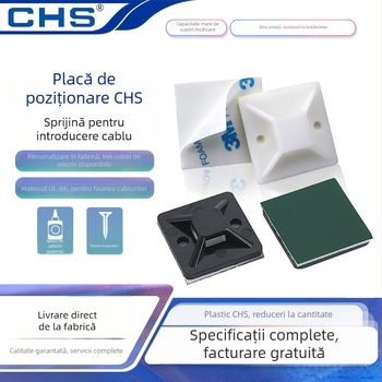 Changhong TM Placă de poziționare autoadezivă pentru montaj cabluri, suport pentru bucle de cablu, fără găuri, interval 18-40