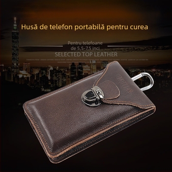 Geantă pentru telefon la talie – formă verticală pătrată, PVC, închidere cu fermoar, buzunar pentru card, impermeabilă și durabilă, multifuncțională