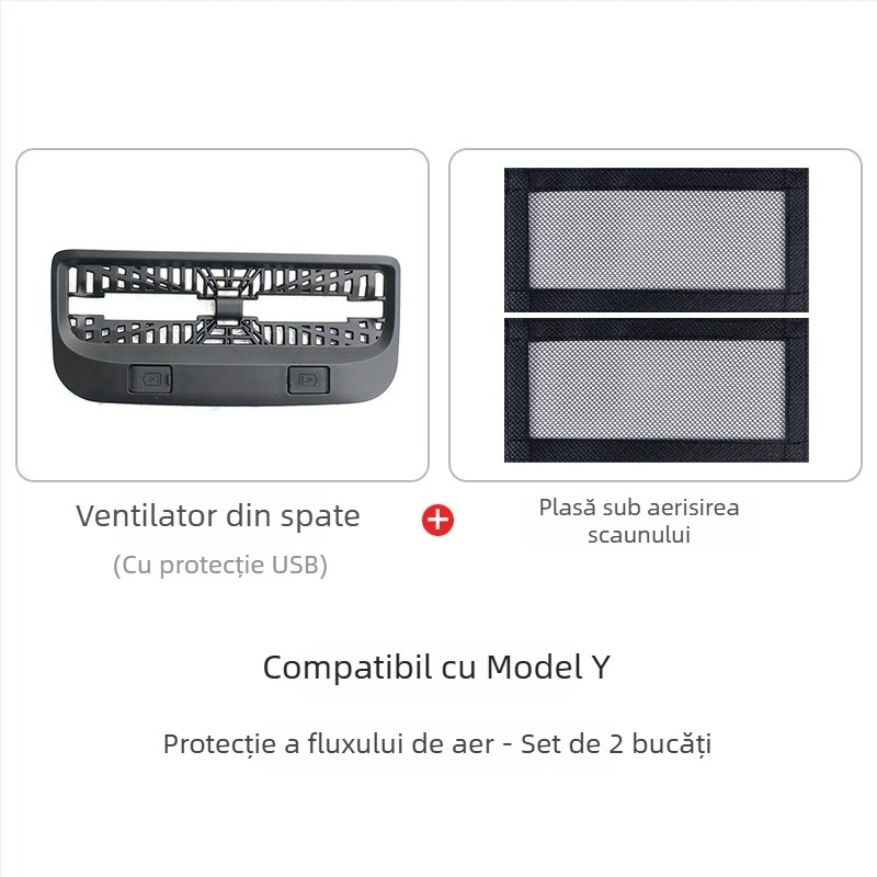Capac ventilație spate pentru Tesla Model Y/Model 3/YL cu 6 locuri – TPE, imprimare logo posibilă