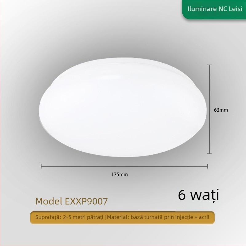 Lampa de plafon, LED rotund pentru coridoare și băi, design modern minimalist, 220V, acoperire 5–10 m²