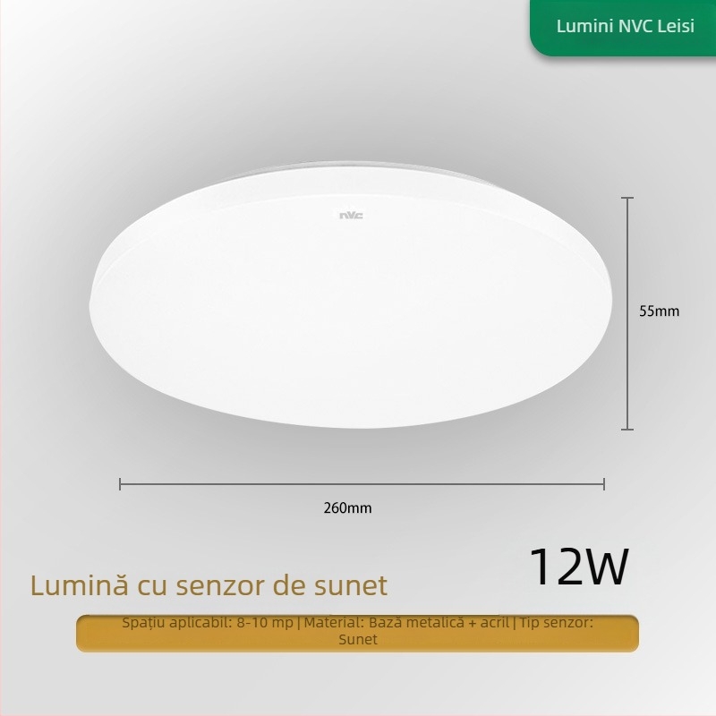 Lampa de plafon, LED rotund pentru coridoare și băi, design modern minimalist, 220V, acoperire 5–10 m²