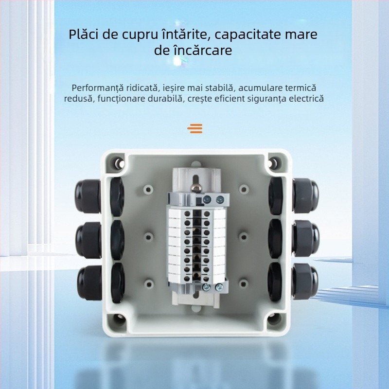Intete cutie de legătură din plastic pentru exterior, impermeabilă cu terminale, etanșă, 1 intrare / 2 ieșiri