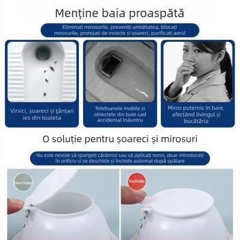 Blocant de mirosuri pentru toaletă — plastic, Brand Friendly; Fără rezervor de apă; Diametru standard al conductei; Fără sifon