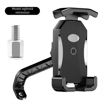 Suport pentru telefon pentru motocicletă și bicicletă, impermeabil și anticadere, fixare prin clips, model YC17, compatibil cu oglinda retrovizoare