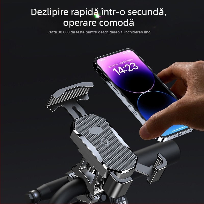 Suport pentru telefon pentru motocicletă și bicicletă, impermeabil și anticadere, fixare prin clips, model YC17, compatibil cu oglinda retrovizoare