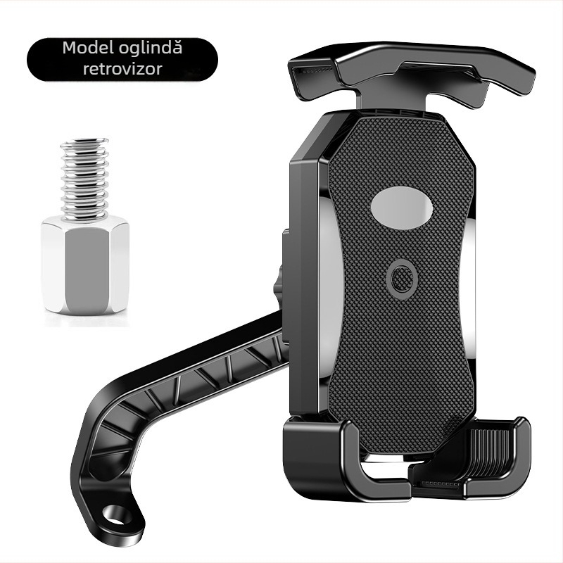 Suport pentru telefon pentru motocicletă și bicicletă, impermeabil și anticadere, fixare prin clips, model YC17, compatibil cu oglinda retrovizoare
