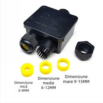 Cutie IP68 impermeabilă de conectare pentru iluminat exterior stradal, model J712, trei intrări, două ieșiri