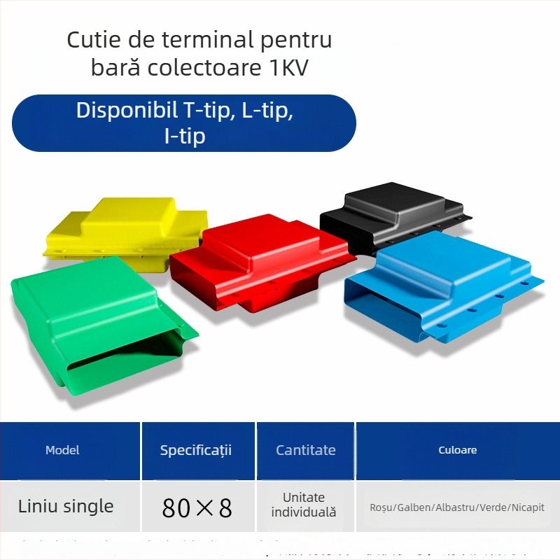Cutie de șină, 1 kV, cu un rând, carcasă PE, protecție VW-1, cablare