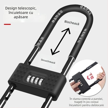 Lacăt în formă de U pentru uși din sticlă, lacăt pentru uși glisante cu deschidere dublă, anti-furt, set de încuietori cu deschidere dublă (Model: Type C; Material: carcasă ABS; Brand: Zhiwei; Domeniu: uși din sticlă, uși de vitrină, uși glisante)