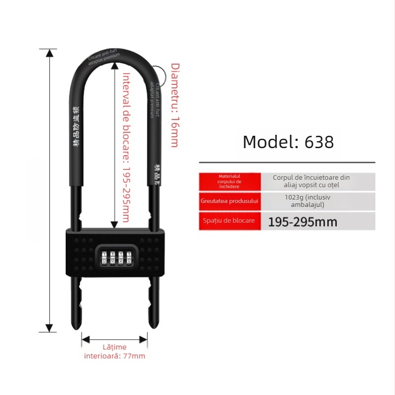 Lacăt în formă de U pentru uși din sticlă, lacăt pentru uși glisante cu deschidere dublă, anti-furt, set de încuietori cu deschidere dublă (Model: Type C; Material: carcasă ABS; Brand: Zhiwei; Domeniu: uși din sticlă, uși de vitrină, uși glisante)