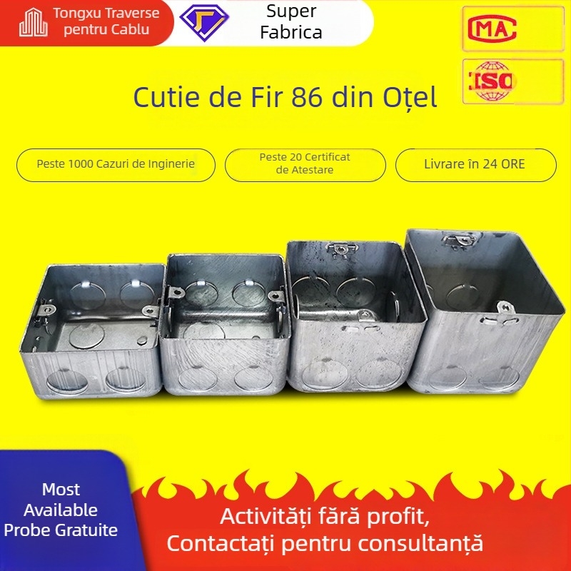 Tongxu cutie metalică de distribuție seria 86, montaj încastrat, întrerupător ascuns, carcasă din oțel galvanizat