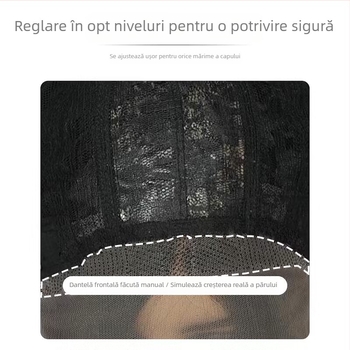 Perucă SZ-22 de la Xinyi: păr lung drept cu breton oblic, țesută manual, fir rezistent la temperaturi înalte