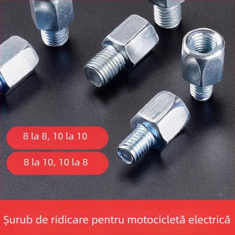 Adaptor pentru oglinda motocicletă electrică, convertor de la 10 mm la 8 mm, filet drept – Kepu