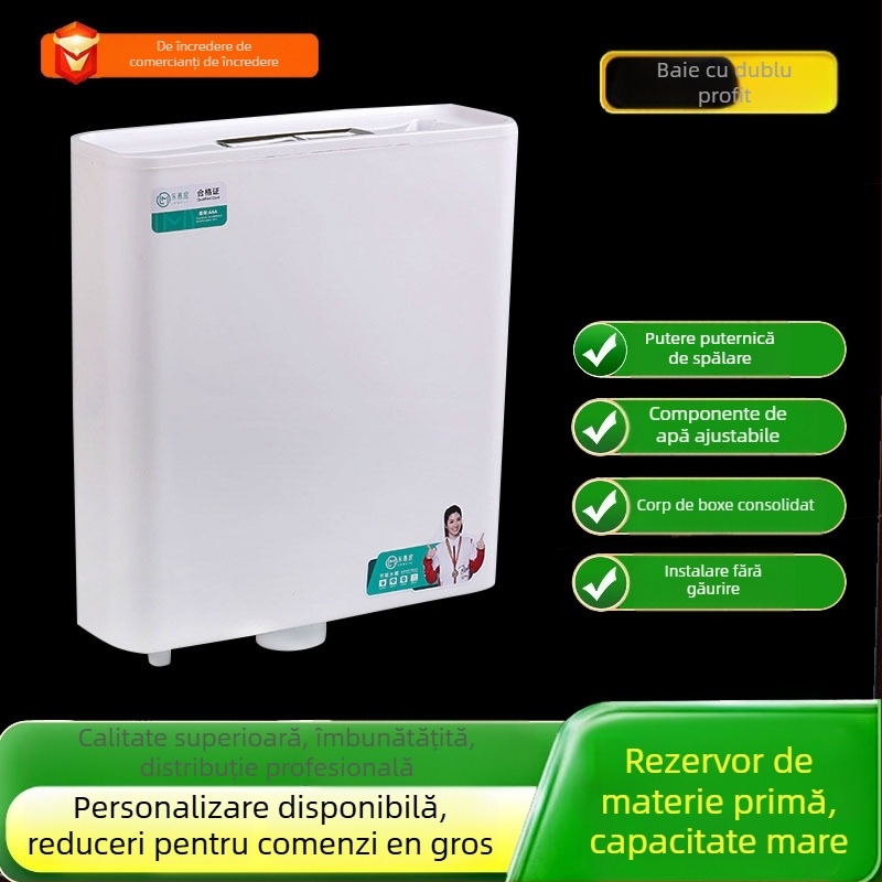 Rezervor de toaletă pentru toaletă de tip squat, Material PP, Spălare manuală, Drenaj la podea, Volum spălare 8-12-14 L