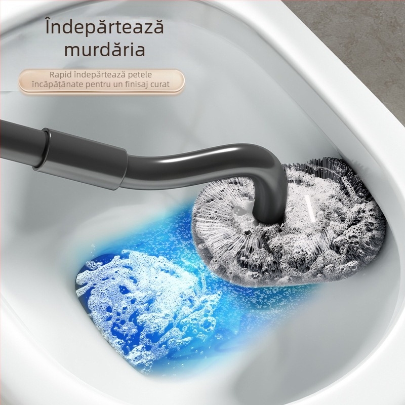 Perie de toaletă telescopică, cu design în formă de S, montată pe perete, pentru toalete de tip squat, din oțel inoxidabil, fără colțuri moarte