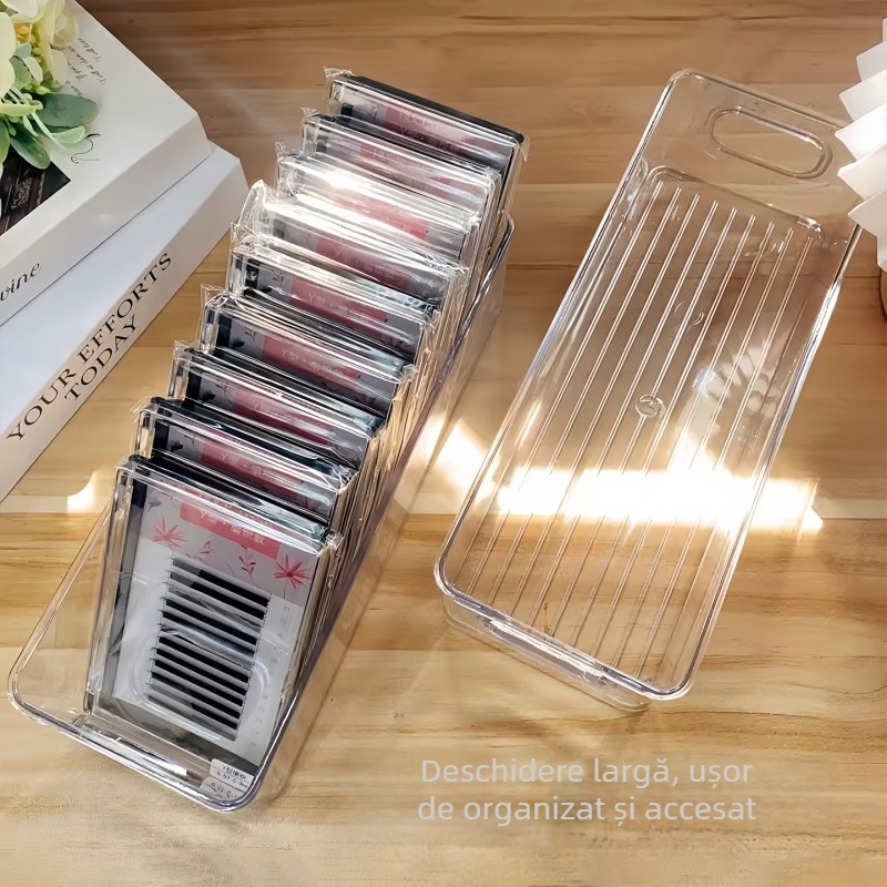 Cutie de depozitare pentru birou, acrilică, fără capac, stivuibilă, 18 L, model Zx2349