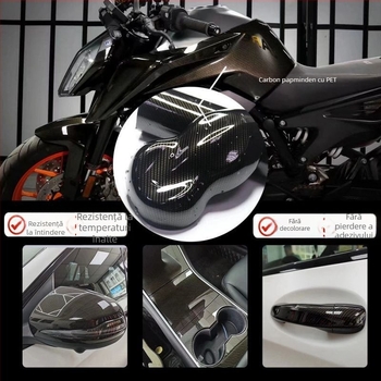 Folie auto cu textură mată din fibră de carbon pentru plafon, oglinzi și caroserie - autoadezivă • Material: Alt • Model: Vezi detalii • Montaj: Lipire • Tip: Alt