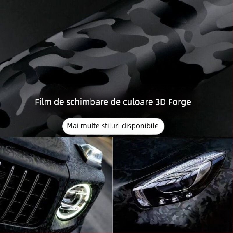 Folie auto cu textură mată din fibră de carbon pentru plafon, oglinzi și caroserie - autoadezivă • Material: Alt • Model: Vezi detalii • Montaj: Lipire • Tip: Alt