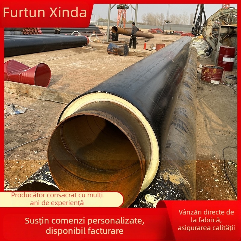 Țeavă din oțel izolată cu poliuretan, prefabricată pentru îngropare directă, cu miez de oțel, conductivitate termică 0,033 W/mK, interval de temperatură -60 la 140 °C