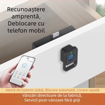 Blocare inteligentă pentru sertare cu amprentă pentru dulapuri – fără găuri, blocare cu parolă, design modern și simplu WT aliaj 2022-07