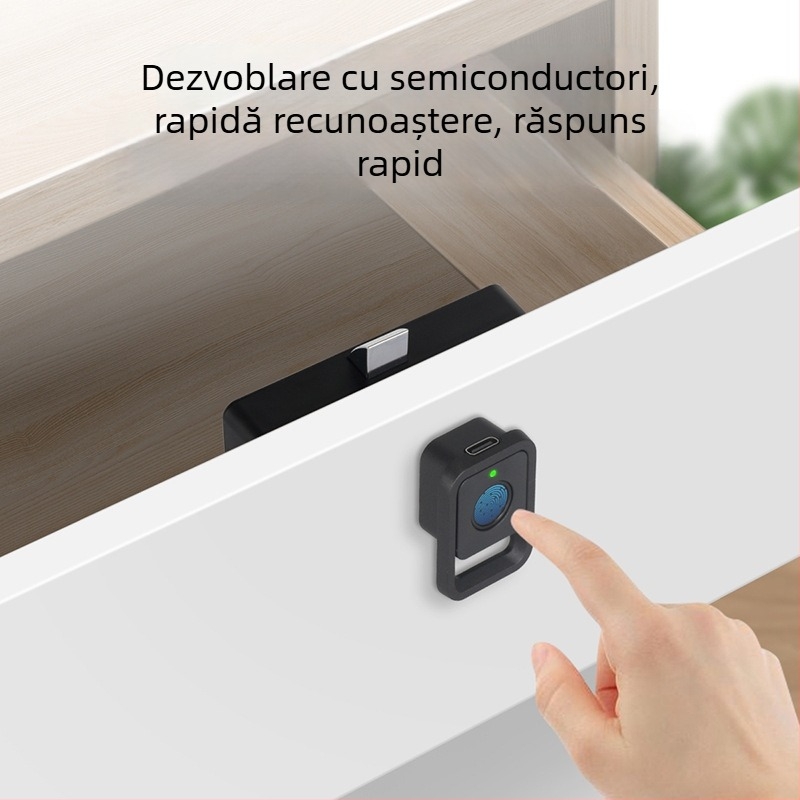 Blocare inteligentă pentru sertare cu amprentă pentru dulapuri – fără găuri, blocare cu parolă, design modern și simplu WT aliaj 2022-07